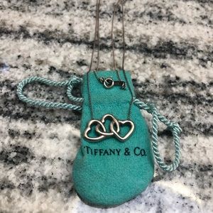 Tiffany & Co 16” sterling silver 925 interlocking heart necklace